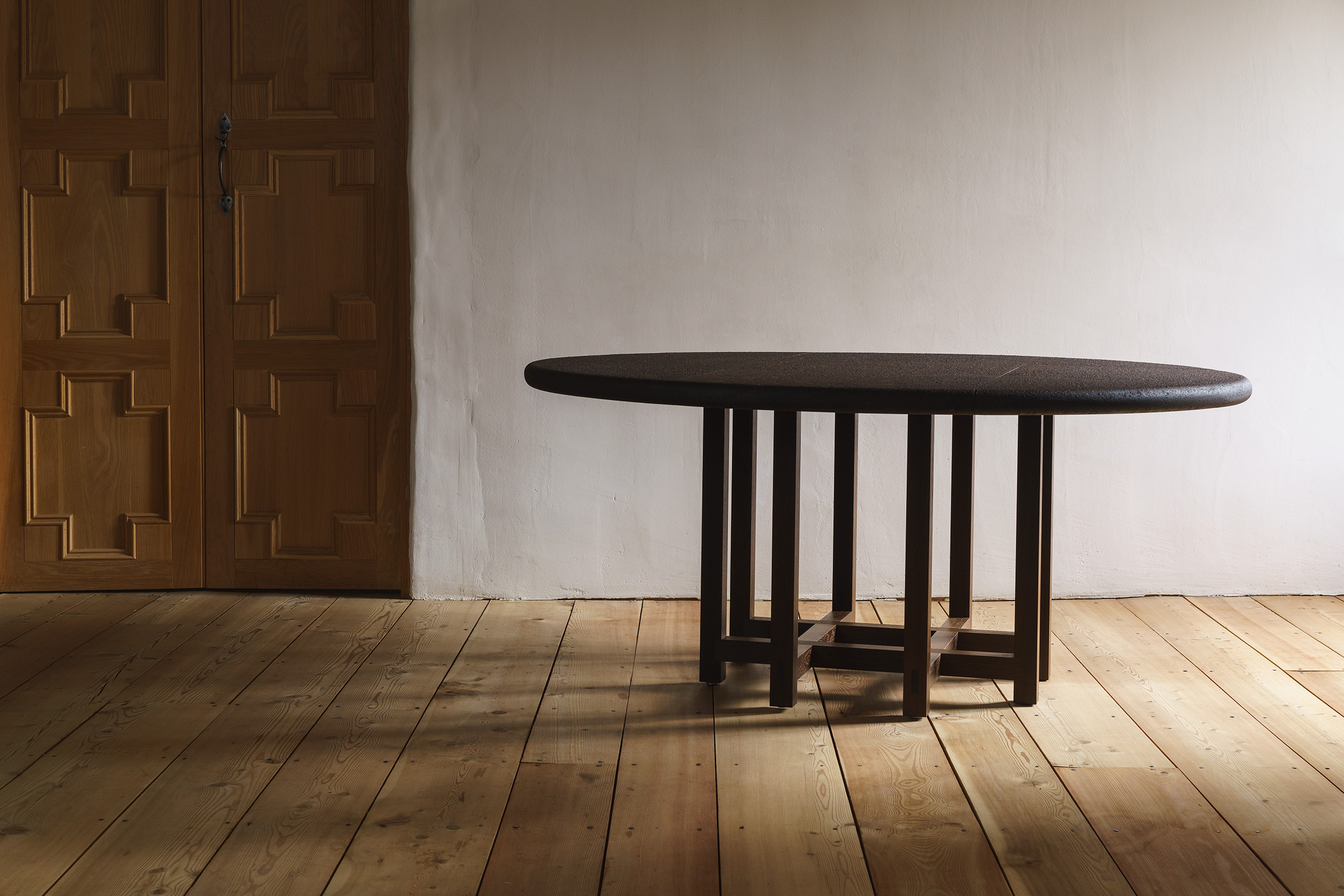 Carpenter's Dining Table with Studio Corkinho (Antwerp) & Namon Gaston (Edinburgh), 72.5 × 165 × 165 cm