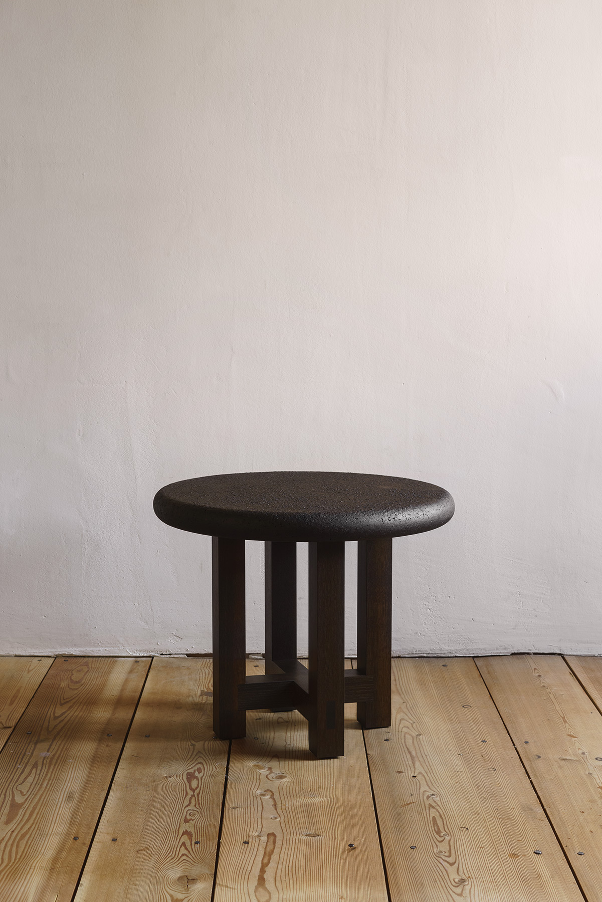 Carpenter's Side Table with Studio Corkinho (Antwerp) & Namon Gaston (Edinburgh), 45 × 55 × 55 cm